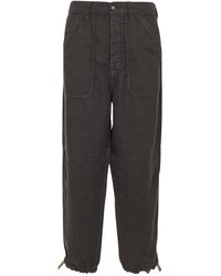 Brunello Cucinelli - Linen Gabardine Relaxed Fit Trousers - Lyst