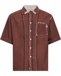 Marni - Screen-Printed Denim Shirt - Lyst