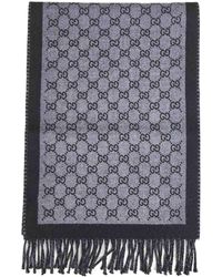 Gucci - Wool Scarf With Gg Pattern - Lyst