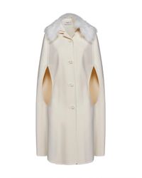 Fendi - Double-Sided Wool-Blend Cape With Fox Fur Collar - Lyst