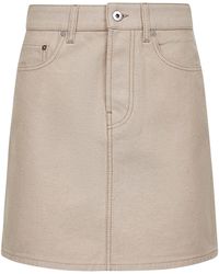 Burberry - Cotton Denim Mini Skirt - Lyst