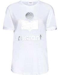 Isabel Marant - T-Shirt Koldi Bianca Con Logo - Lyst