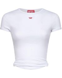 DIESEL - Ribbed Cotton T-Bunny-Tail T-Shirt - Lyst