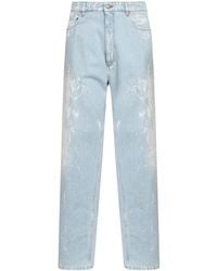 MM6 by Maison Margiela - Light Painted Denim Straight-Leg Jeans - Lyst