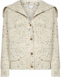 Bottega Veneta - Dove English Rib Knit Wool Cardigan - Lyst
