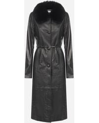 Saks Potts Cappotto Charlot in pelle e pelliccia di volpe - Nero