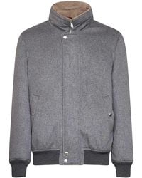 Brunello Cucinelli - Light Cashmere Jacket With Shearling Lining - Lyst