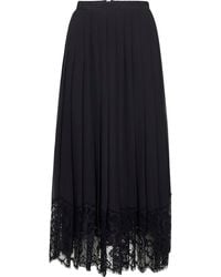 Dolce & Gabbana - Chiffon And Lace Pleated Midi Skirt - Lyst