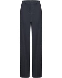 Blanca Vita - Melange Gabardine Pleio Palazzo Trousers - Lyst
