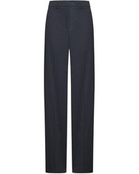 Blanca Vita - Melange Gabardine Pleio Palazzo Trousers - Lyst
