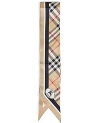 Burberry - Sand Check Thin Silk Twill Scarf - Lyst