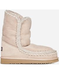 Mou - Eskimo Suede And Shearling Ankle Boots - Lyst