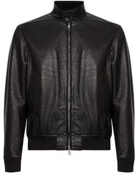 Tagliatore - Dark Nappa Leather Bomber Jacket - Lyst