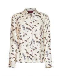 Gucci - Ivory Printed Silk Twill Shirt - Lyst