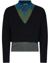 Dries Van Noten - Wool And Cotton Layered Sweater - Lyst