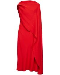 Balenciaga - Sunset Silk And Wool Crepe Draped Dress - Lyst