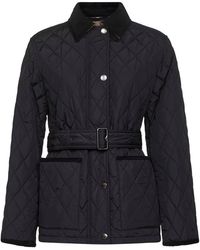 Burberry - Nylon Belted Quilted Jacket - Lyst