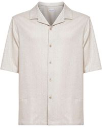 Brunello Cucinelli - Chevron Jersey Short-Sleeved Shirt - Lyst