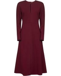 Blanca Vita - Burgundy Stretch Cady Aderia Midi Dress - Lyst