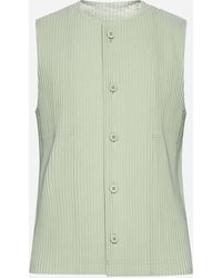 Homme Plissé Issey Miyake - Pleated Fabric Buttoned Top - Lyst