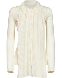 TOTEME - Ecru Ribbed Stretch Jersey Scarf Cardigan - Lyst