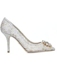 Dolce & Gabbana - Lace Dãcolletã With Broche - Lyst