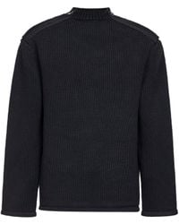 Oamc Peacemaker - Cotton Knit Shoulders Zip Sweater - Lyst