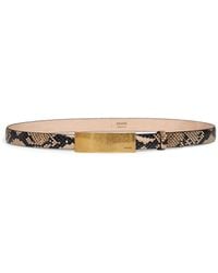 KHAITE - Belt Berlin Taupe Python-Embossed Leather - Lyst