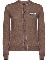 MM6 by Maison Margiela - Light Wool Blend Cardigan With Contrasting Trims - Lyst