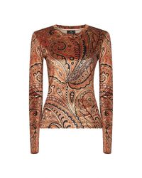 Etro - Paisley Print Stretch Chenille Top - Lyst