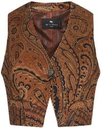 Etro - Paisley Print Corduroy Vest - Lyst