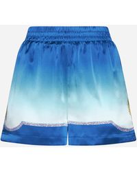 Casablancabrand - Coquillage Print Silk Shorts - Lyst