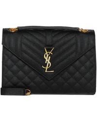 Saint Laurent - Envelope Quilted Leather Medium Bag - Lyst