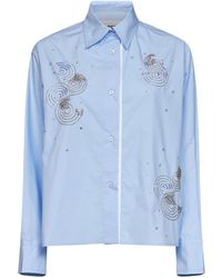 Des Phemmes - Cotton Poplin Classic Embroidered Shirt - Lyst