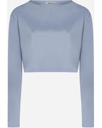AURALEE - Cotton Long-sleeved T-shirt - Lyst