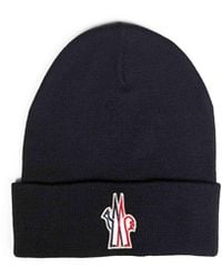 Moncler - Wool Beanie With Logo Patch - Lyst