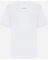 Alaïa - Logo Cotton T-shirt - Lyst
