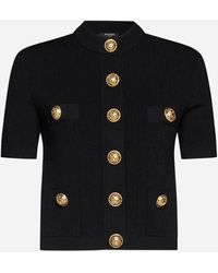 Balmain - Short-sleeved Cardigan With Buttons - Lyst