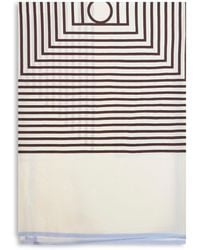 TOTEME - Macadamia Silk Centered Monogram Scarf - Lyst