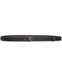 Fendi - And Ebony Leather 20 Mm Reversible Ff Belt - Lyst