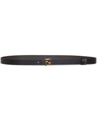 Fendi - And Ebony Leather 20 Mm Reversible Ff Belt - Lyst