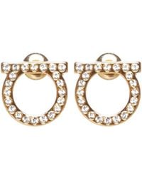 Ferragamo - Gancini Earrings With Pearl By - Lyst