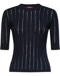 Max Mara - Mstragno Ribbed Fitted Top - Lyst