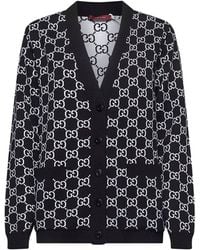 Gucci - Reversible Jacquard Gg Wool Cardigan - Lyst