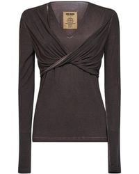 Uma Wang - Stretch Jersey Twisted T-Shirt <Br - Lyst