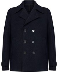 Harris Wharf London - Boiled Wool Double-Breasted Peacoat - Lyst