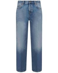 Gucci - Cotton Denim Straight Jeans - Lyst