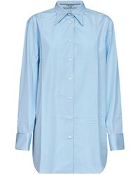 Prada - Sky Poplin Long-Sleeved Shirt - Lyst