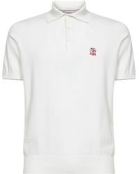 Brunello Cucinelli - Lightweight Cotton Knit Logo Polo Shirt - Lyst