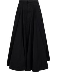 Balenciaga - Cotton Ripstop Godet Maxi Skirt - Lyst